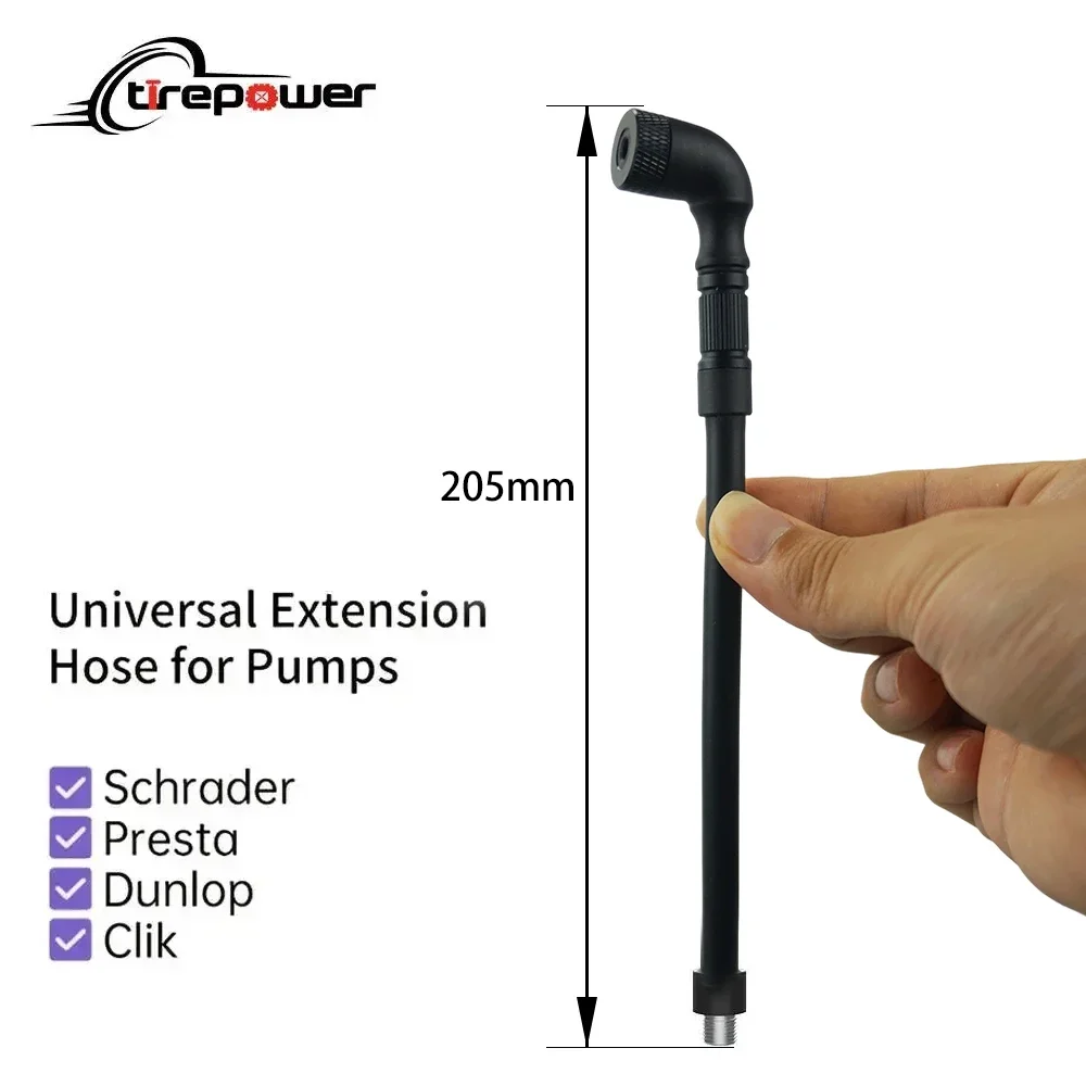 

Ctrepower Bicycle Pump air nozzle 4-In-1 Presta Schrader & Clik Valves with Universal Extension Hose for Pumps bike accessories