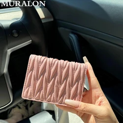 Pleated Folding Wallet Fashion Casual Vintage Card Bag Classic Genuine Leather Premium Luxury Coin Purse