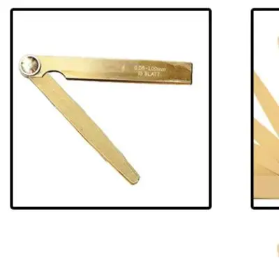 Metric Feeler Gauge 13 for blades Made of Brass Covering 0.05 mm to 1.00 mm for Technical Use in Engine Tuning and Assembly Work