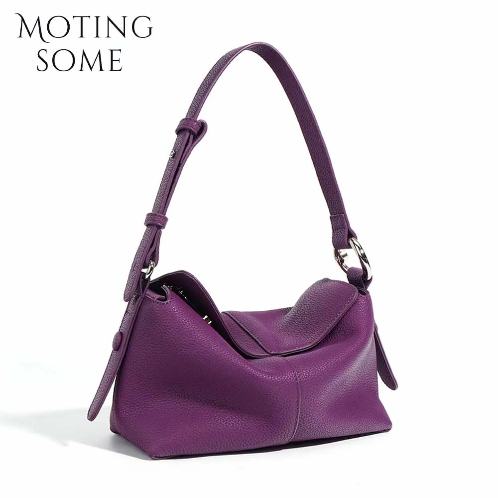 

Motingsome 2024 Spring New Genuine Leather Woman Bag Luxury Cowhide Saddle Bag Stylish Lady Shouder Pouch Pillow Handbag Purse