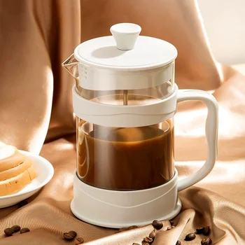 350/800/1000ml French Press Coffee Pot Multifunctional Home Hand Punch Pot Transparent Gla