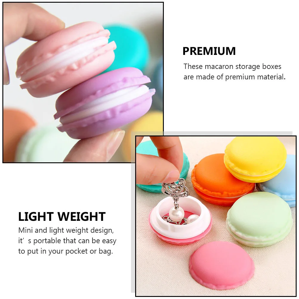 8Pcs Macaron Storage Mini Jewelry Organizer Portable Creative Container Small Accessories Ring Storage Case Jewelry