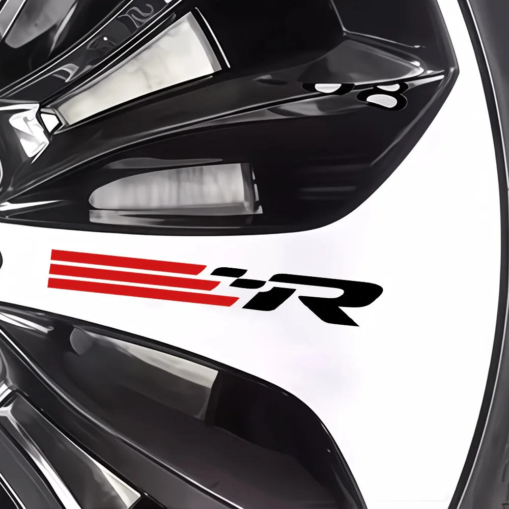 2D Flat Premium Red R Sports Vinyl Sticker, Shiny Finish, Sporty Decal for Car and Motorcycle Rear Wheel