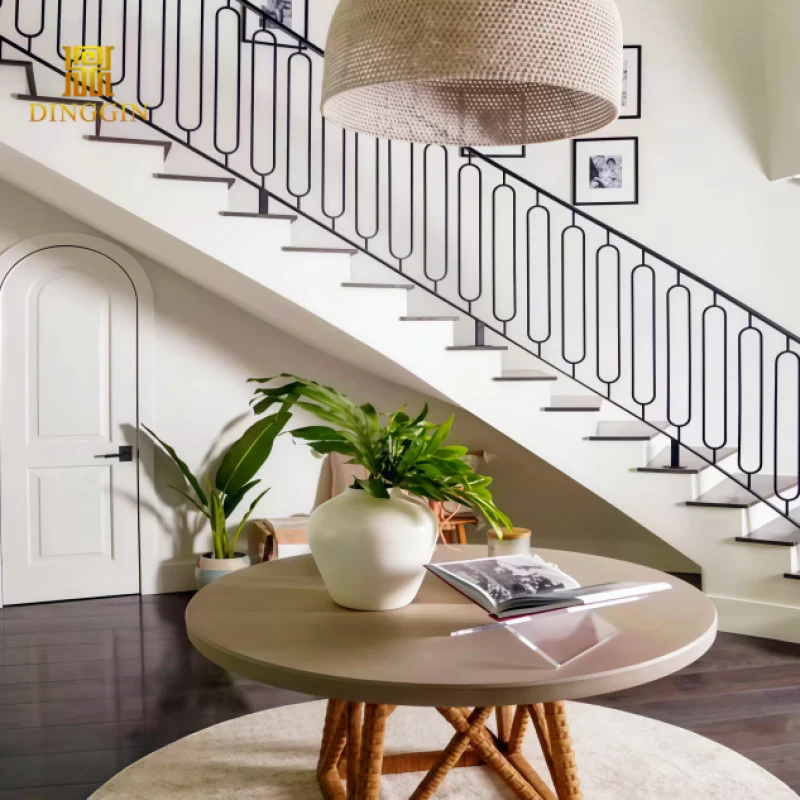 맞춤형 철제 계단 난간 액세서리, 철제 계단 난간 디자인 사진, 실내 단조 철제 난간, 타원형