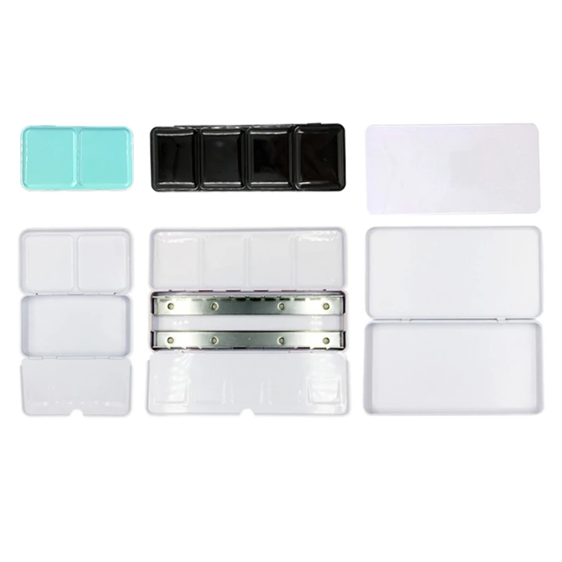 Color Empty Palette Case Easy Cleaning Tins Box Paint Storage Iron Box Gift for Painting Lovers Iron Box Paint Storage