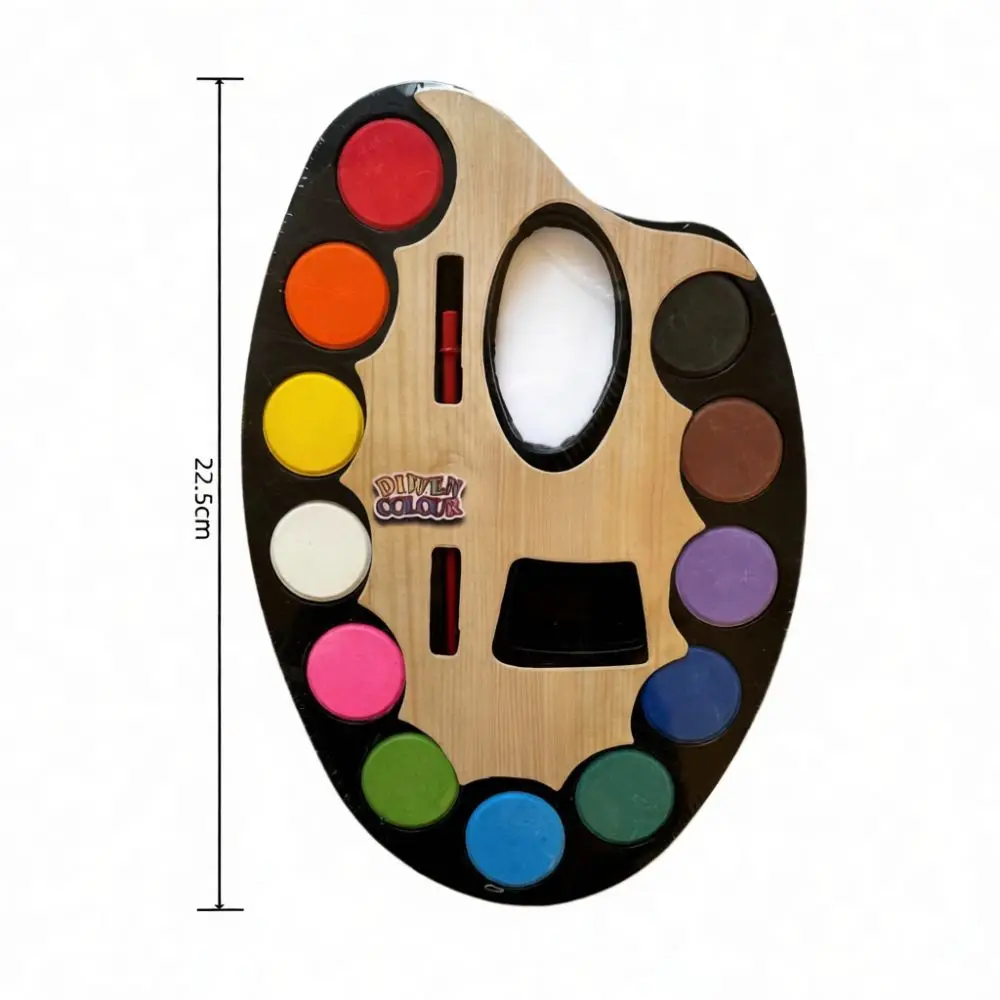12 Solid Watercolor Pigment Kit Children Art Supplies Student Painting Tools Portable Box Beginner Creative Color Palette