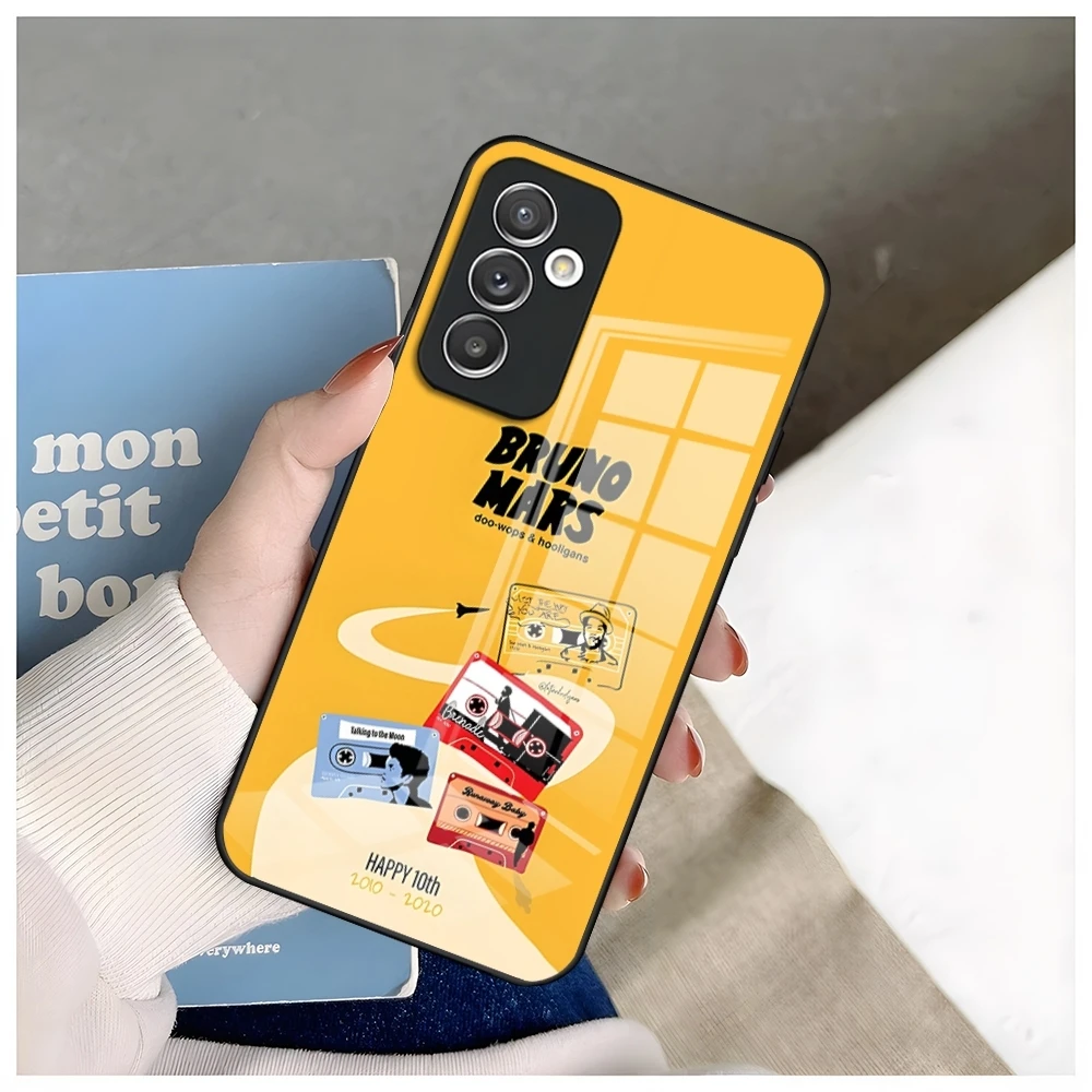 Singer Bruno Mars Phone Case for Samsung S24 Ultra S23 S22 S20 Fe S21 Plus Galaxy A54 A34 A24 A53 M54 Note 20 Glass Cover image 4