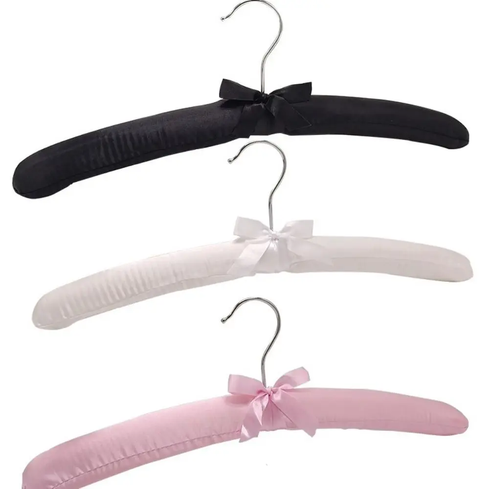 5PCS Hotel Satin Padded Jacket Rack Display Hanger Silk Wrapped Sponge Hangers Clothes Hanger