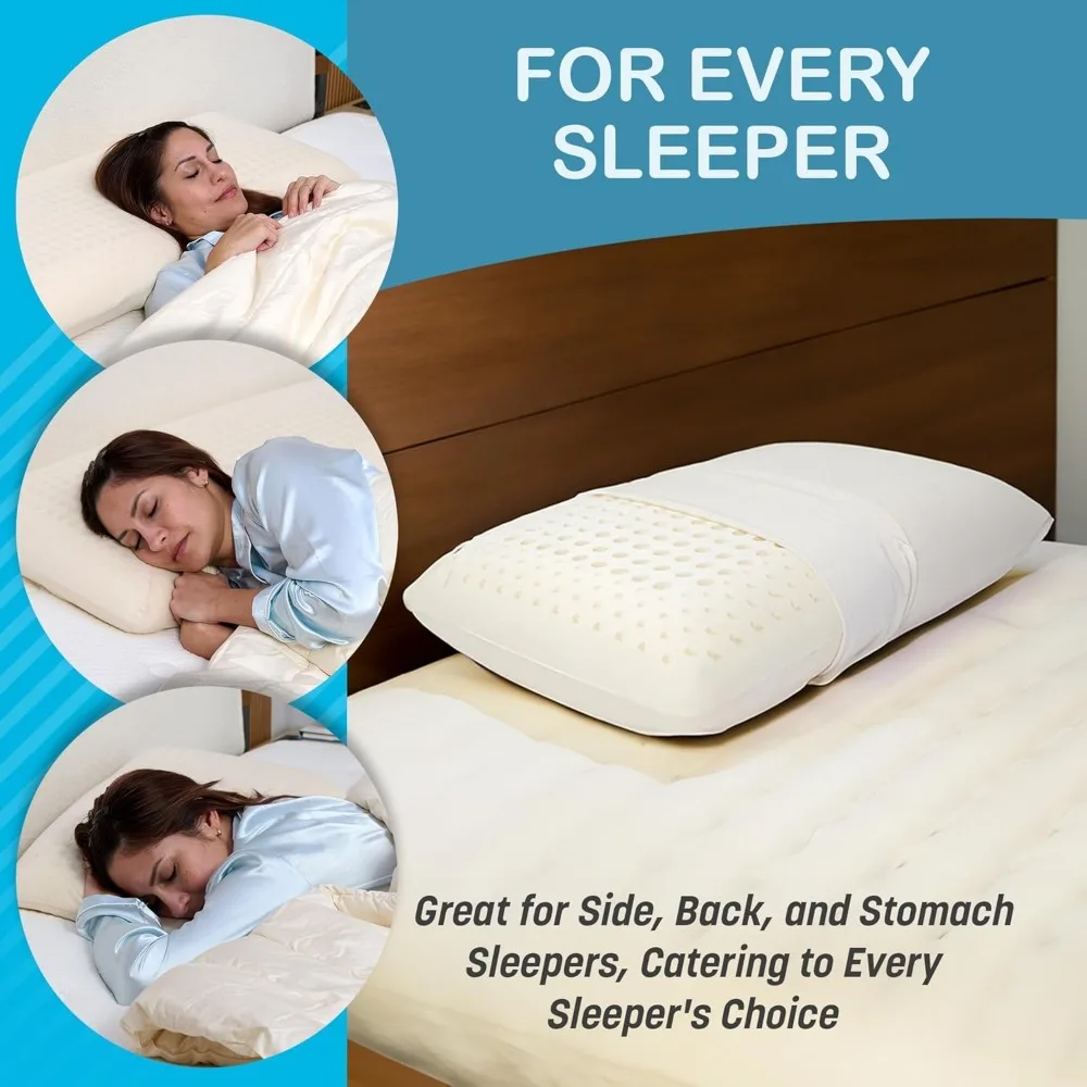 Certified Organic Latex Foam Pillows for Comfortable Sleep in Various Sleeping Positions