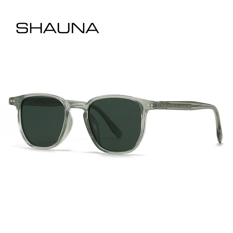 

SHAUNA Retro Rivets Square Men Sunglasses Fashion Shades UV400 Women Luxury Green Sun Glasses