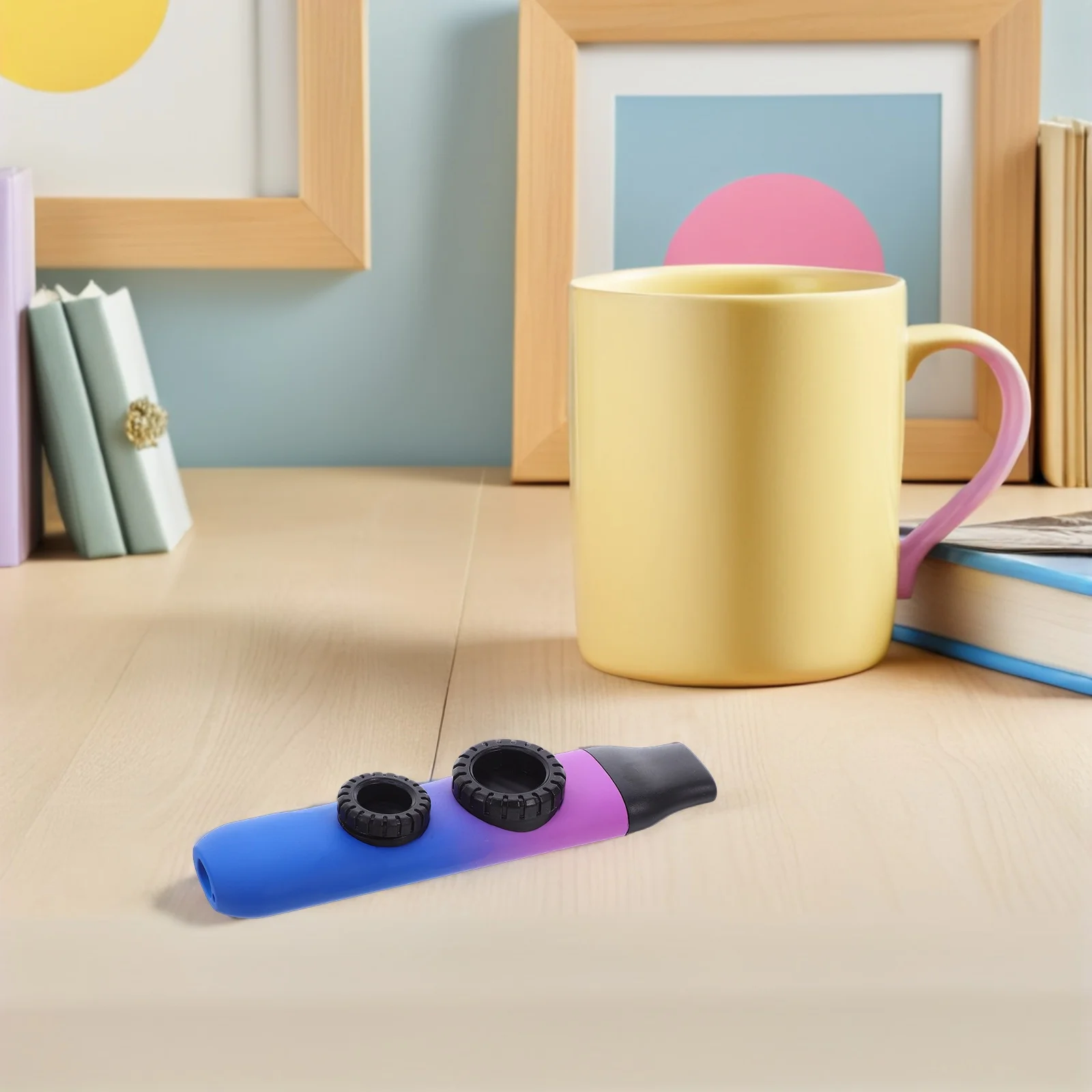 

1 set Gradient Color Kazoo Dual Hole Design Lightweight Portable Musical Instrument For Kids Toddler Music Party Favors