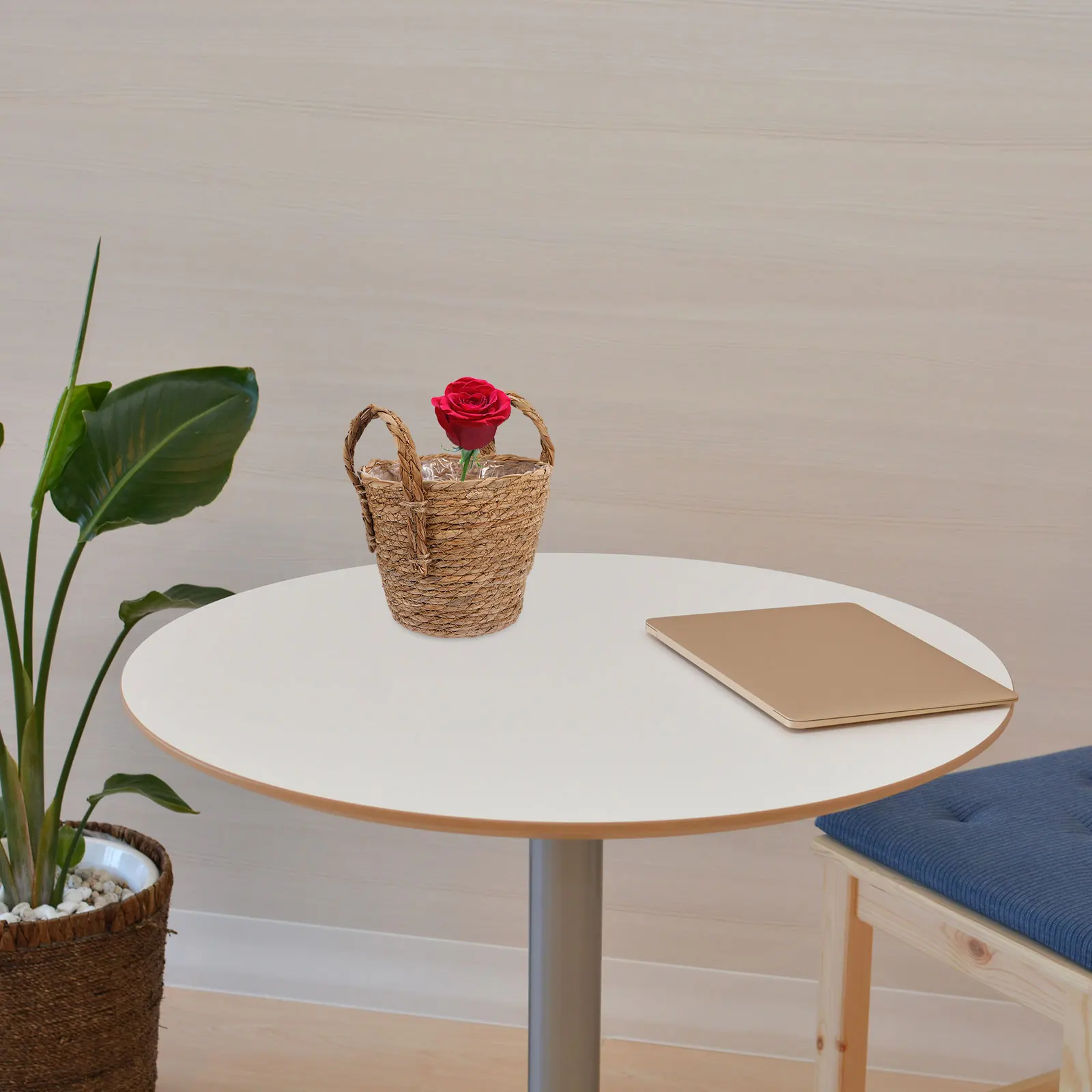 

1pc Seagrass Flowerpot 16Cm Retro Braided Planter Basket For Indoor Plants Storage Holder Vintage Flower Vase Boho Plant Basket