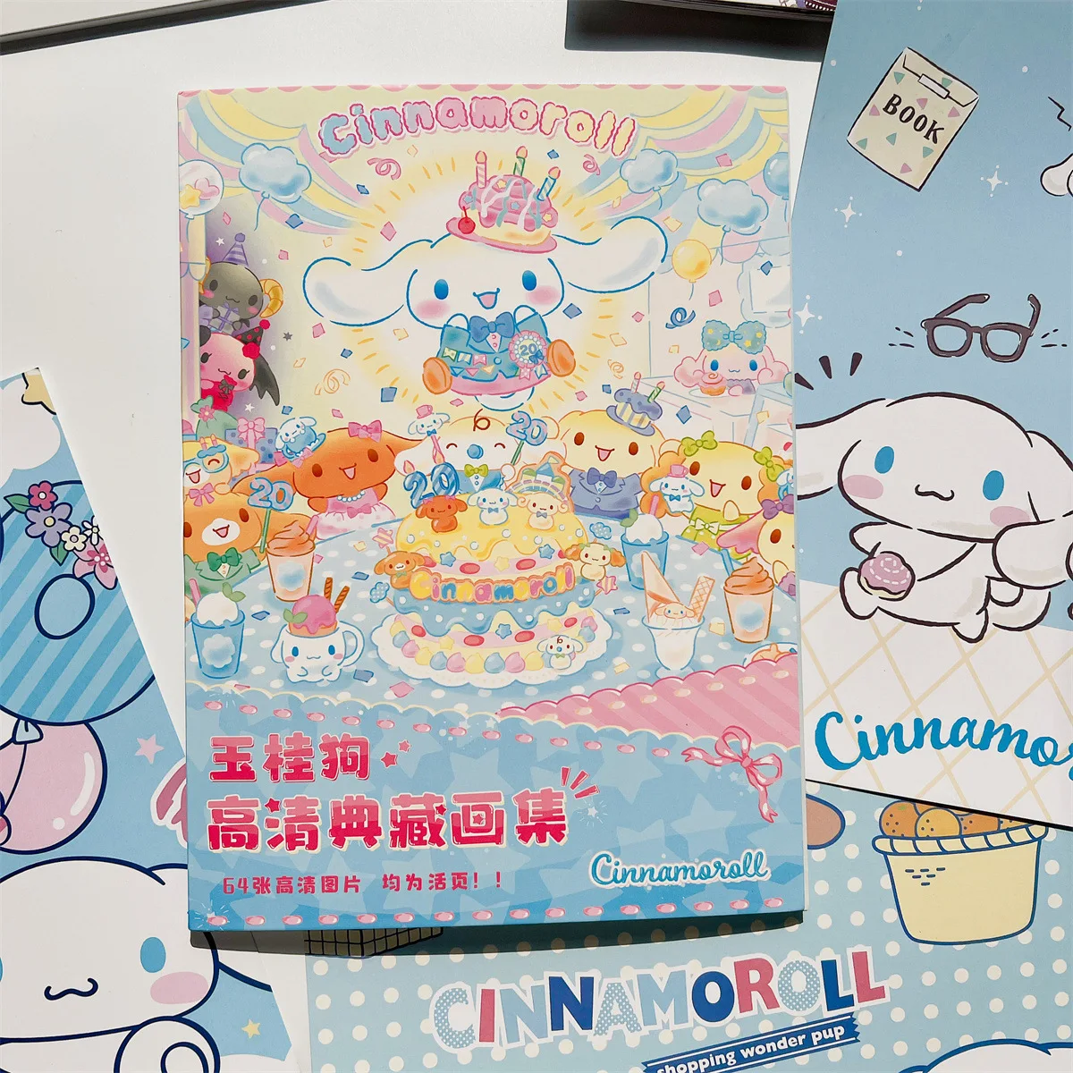 64Pcs Sanrio Picture Album Collection Cartoon Kuromi Collection of Photographs Cute Anime Cinnamoroll Playbill Wallpaper Mural