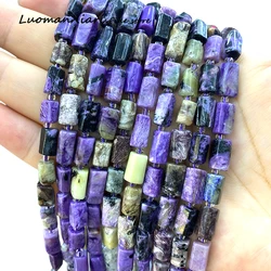 8x12mm Natural Stone Purple Charoite Irregular Cylinder Loose Spacer Beads for Jewelry Making Diy Bracelet Charms Accessories