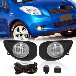 For Toyota Yaris 2006 2007 2008 Car Led Fog Light Halogen Driving Bumper Lamp Daytime Running Light DRL Daylight Wires Covers