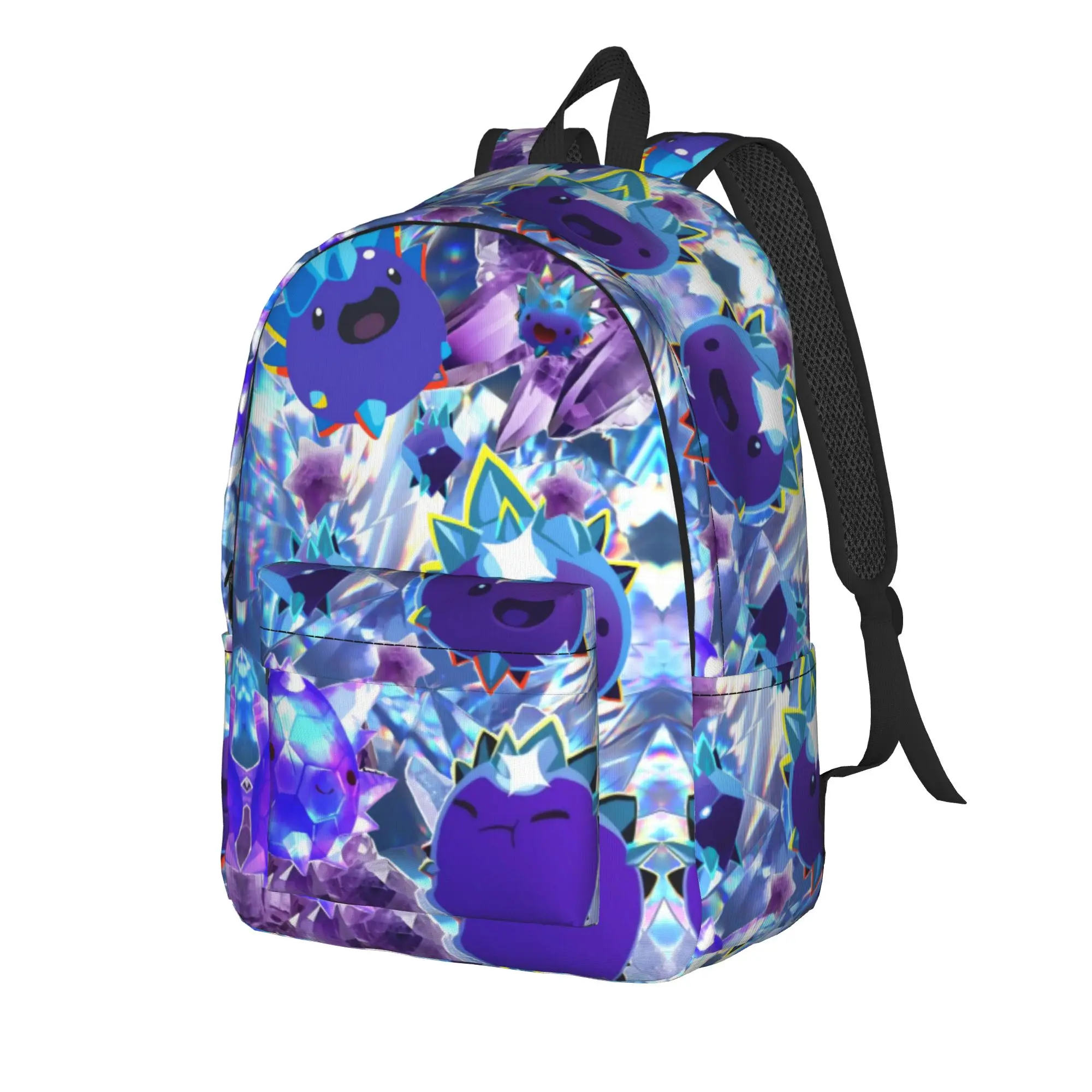 Glitter Purple Slime Rancher Backpack  Hiking Backpacks Boy Casual School Bags Designer Soft Rucksack
