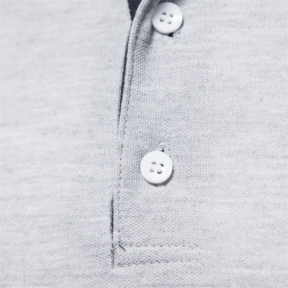 Deer Embroidery Men's Polo Shirts Solid Long Sleeve Casual Business Polo Shirts for Men New Spring Fall Cotton Tops Male Polos - Image 5
