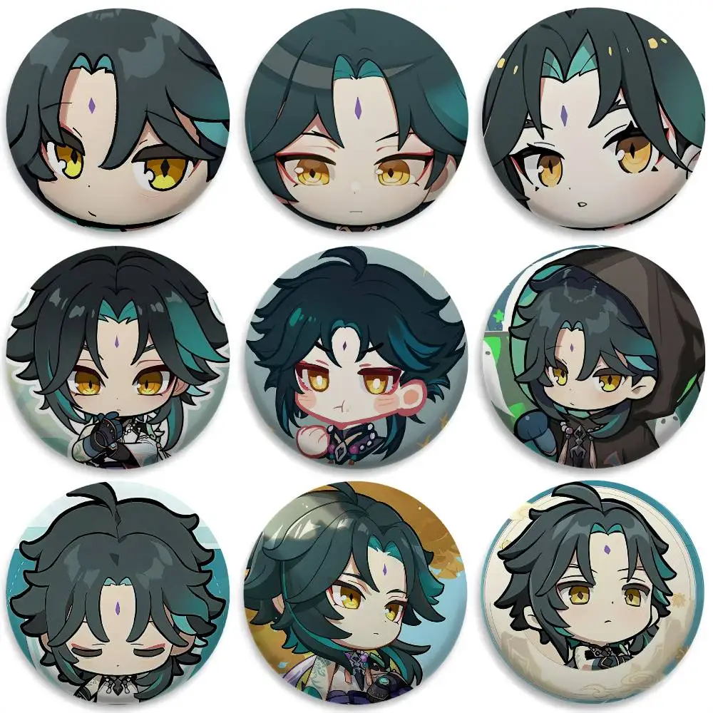 

Xiao Cute Genshin Impact Badges Round Exquisite Badge Brooches Creative Pins For Clothes Hat Backpack Gift Accessories