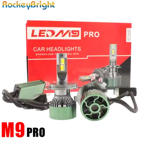 Светодиодная лампа для фар M9 Pro 130W 12000LM H4 9005 H11 H7 CSP Diode 6000K Turbo, 12V, высокая яркость, для модернизации автомобильного освещения