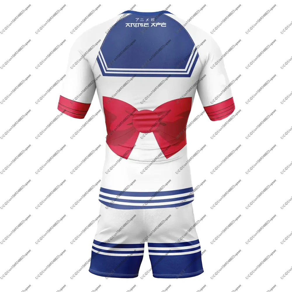 S-بحار القمر طفح الحرس ملابس رياضية الرجال الفتيان تي شيرت بنطال قصير تي شيرت السراويل البرازيلي جيو جيتسو الصالة الرياضية مجموعة 2 قطعة الخريف الشتاء