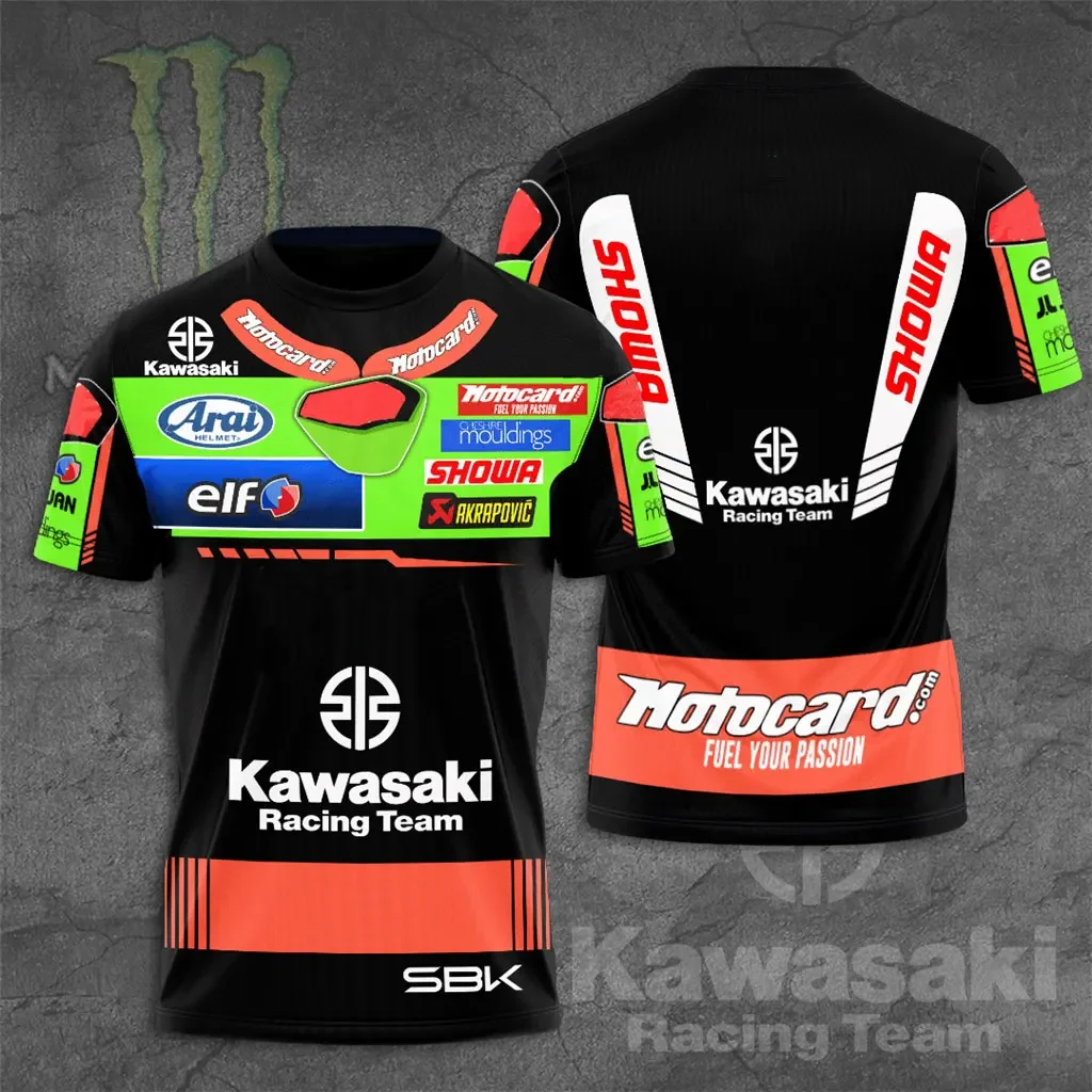 

2024 New Sports Motorcycle Team 3D Printed Men's Summer Round Neck T-shirt Children's Street Leisure Sports Large Short Sleeve