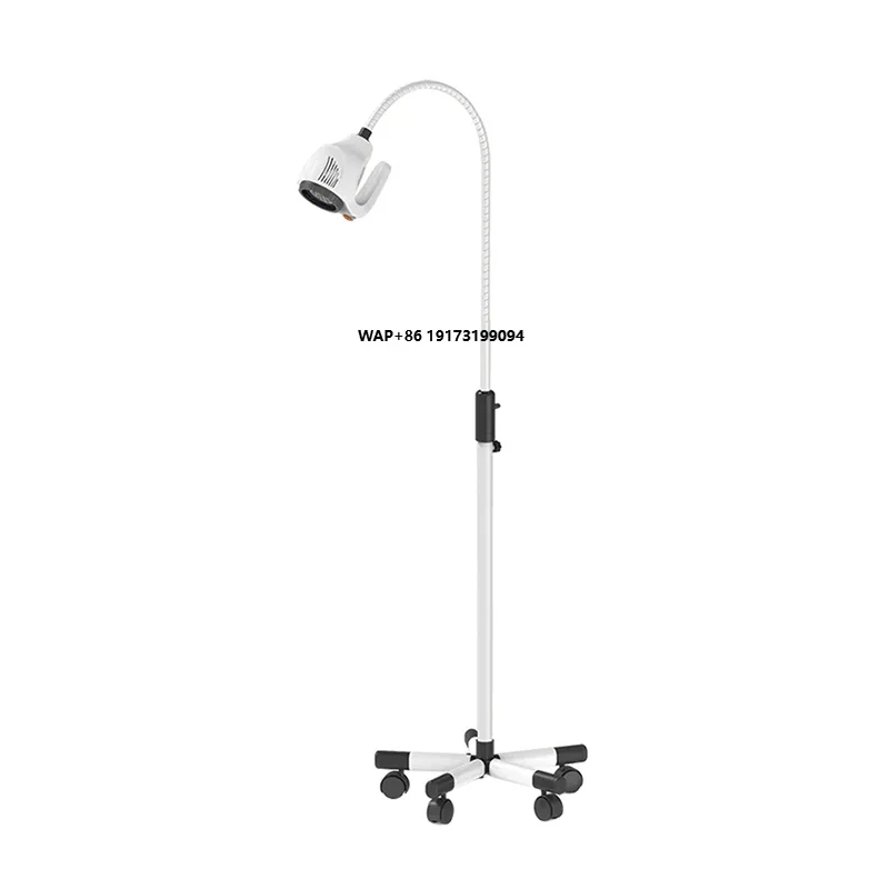 Electric adjustable angle health care inspection lamp with protective cover and floor stand for emergencies and clinic equipment