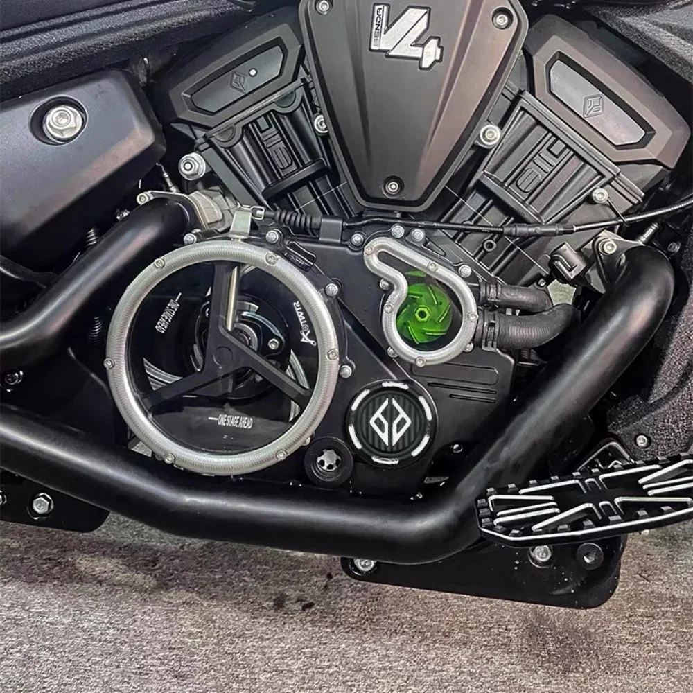 【Supreme quality】High-grade engine decorative cap accessory for Dark Flag 500 and Chinchilla 500 motorcycles.