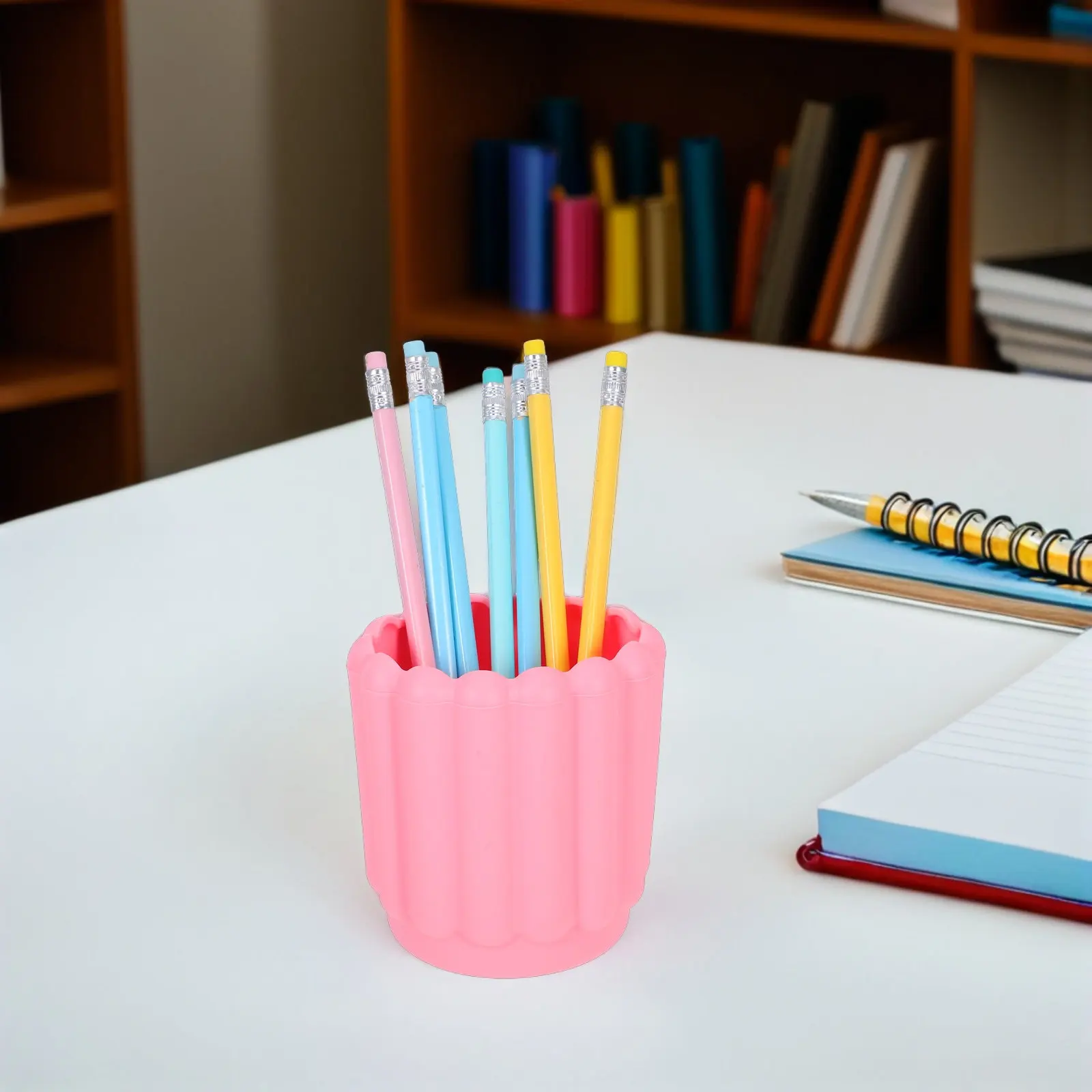Silicone Pen Holder Desk Accessory Modern Minimalist Pen Pot Pencil Tray Stationery Organizer for Office Home School Teacher