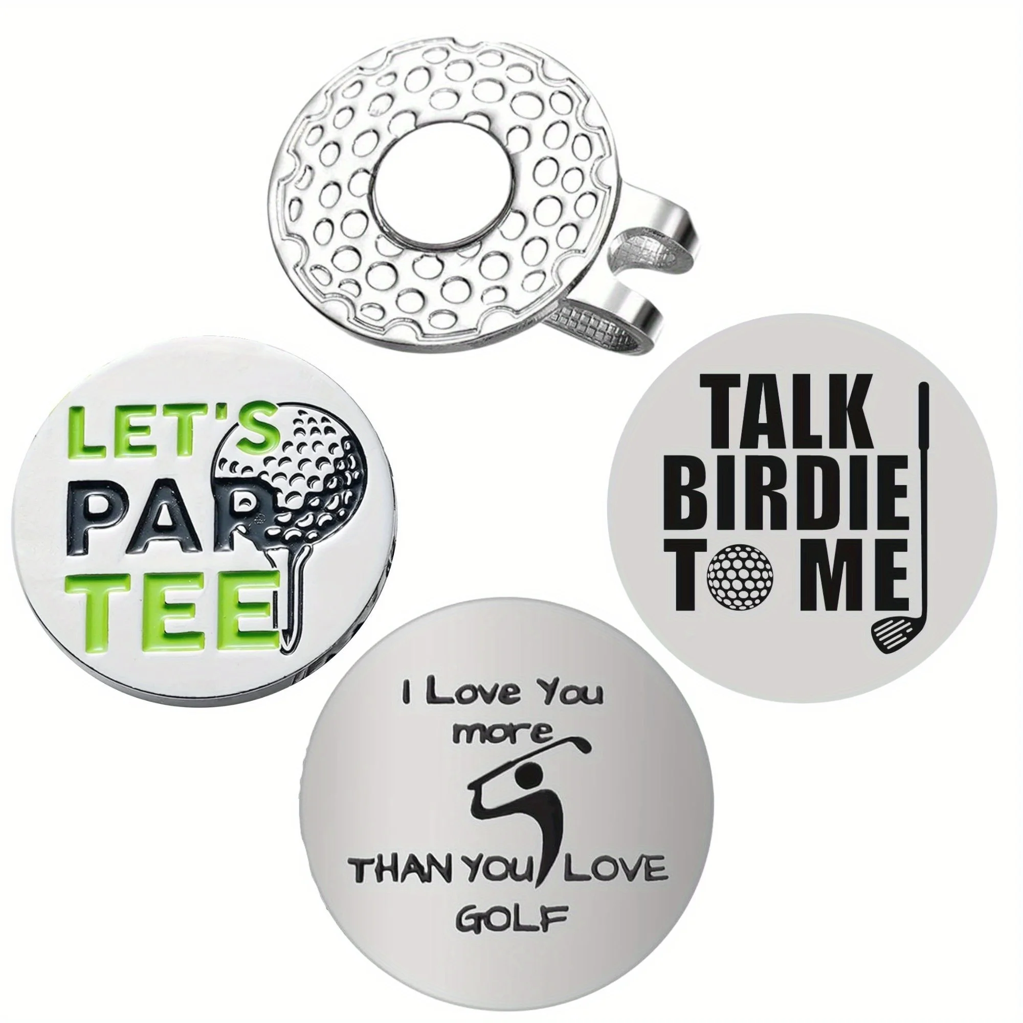 3 pcs Durable Golf Markers with Magnetic Golf Hat Clips Durable Iron Assorted Colors Essential Golf Accessories Perfect for Dad