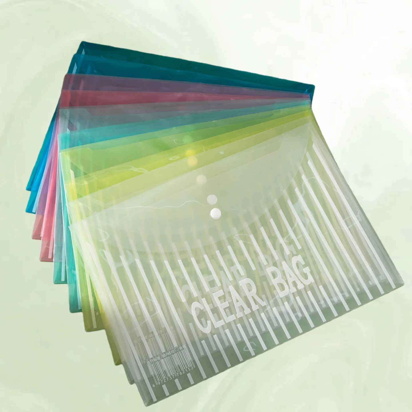 

Thickened Transparent A4 File Bag with Snap Button, Document Bag for Test Paper Storage, Office Waterproof Large-Capacity Storage Bag