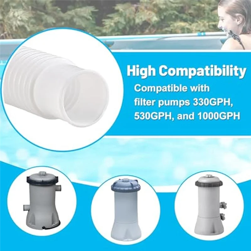 Vlag Pool Pump Hoses For Above Ground Pools - 1.25In Diameter Pool Pump Replacement Hose 59In Long Filter Pump 607, 637