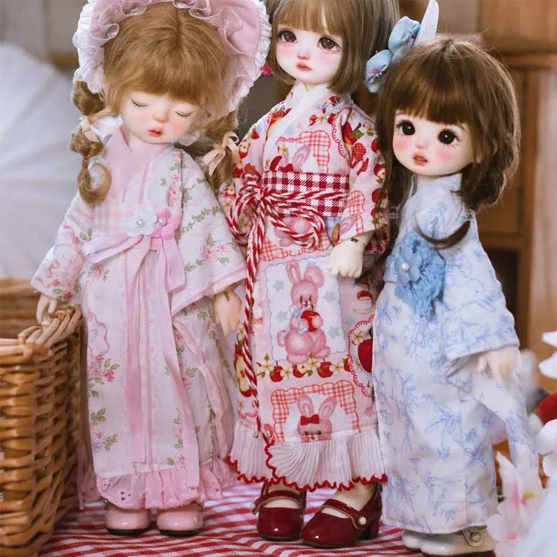 

1/6 BJD Doll's Clothes Handmade Cute Japanese Kimono For 30cm BJD Doll Dress For Girl DIY Dress Up Toys Doll Clothes Accessories