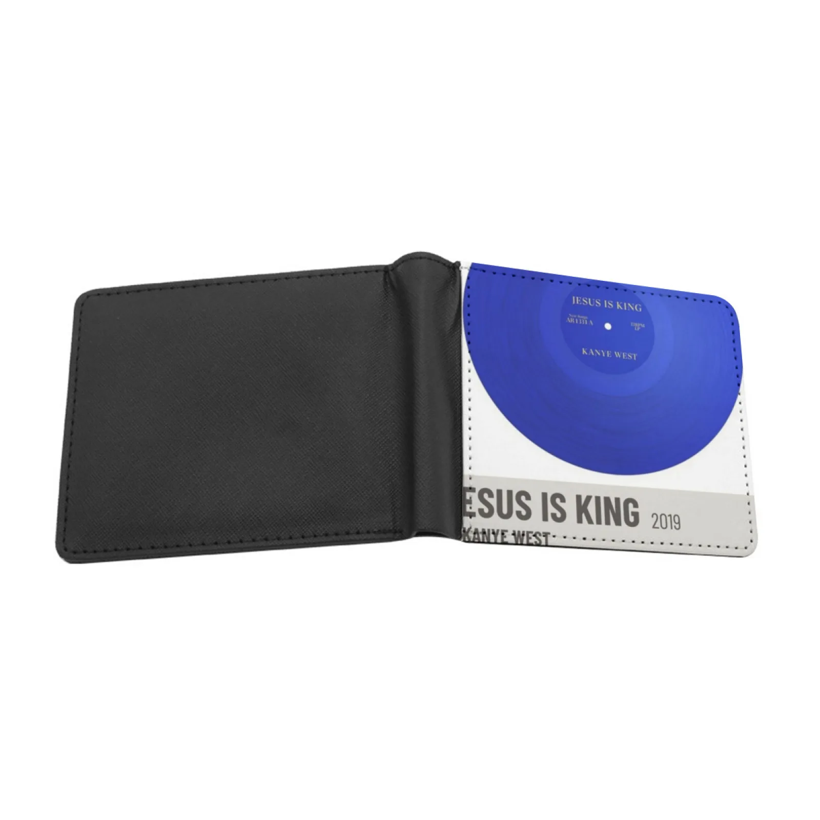 The Blue Of West Vinyl Record Poster New Print Wallet Short Men Wallets Credit Card Holder Purses Rapper Minimalist Kanyewest