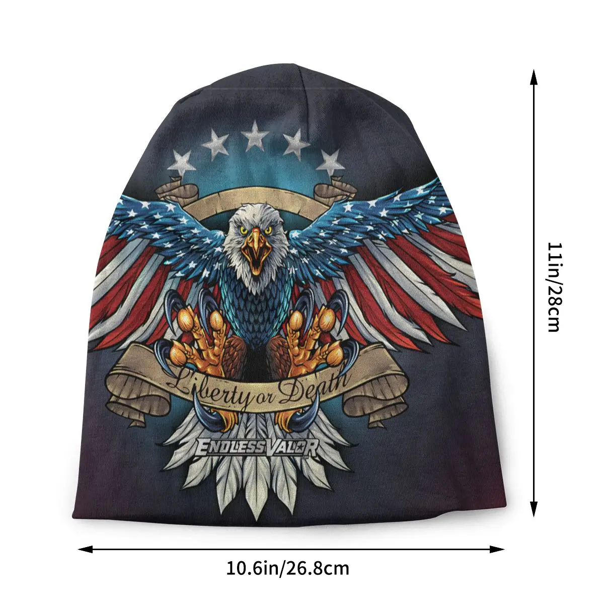 Unisex Custom Warm Bonnet Femme Knit Hats Hip Hop Eagle With US Flag Wings Beanie Cap Outdoor American Flag Beanies Caps For Men