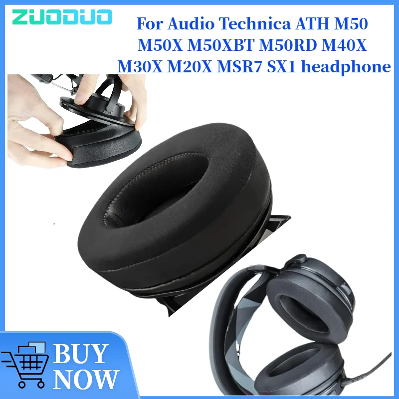 

ZUODUO Cooling Gel Football mesh Earpads for Audio Technica ATH M50 M50X M50XBT M50RD M40X M30X M20X MSR7 SX1 Headphones Earpads