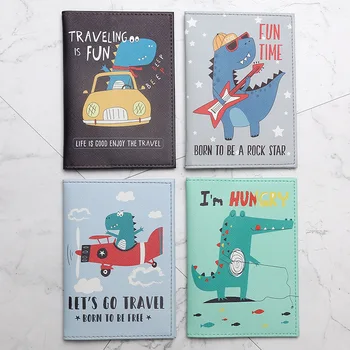 Reisepass Abdeckung Cartoon Dinosaurier Krokodil Tiere Männer Frauen PU Leder Reise Reisepass Fall Karte ID Halter Brieftasche Taschen