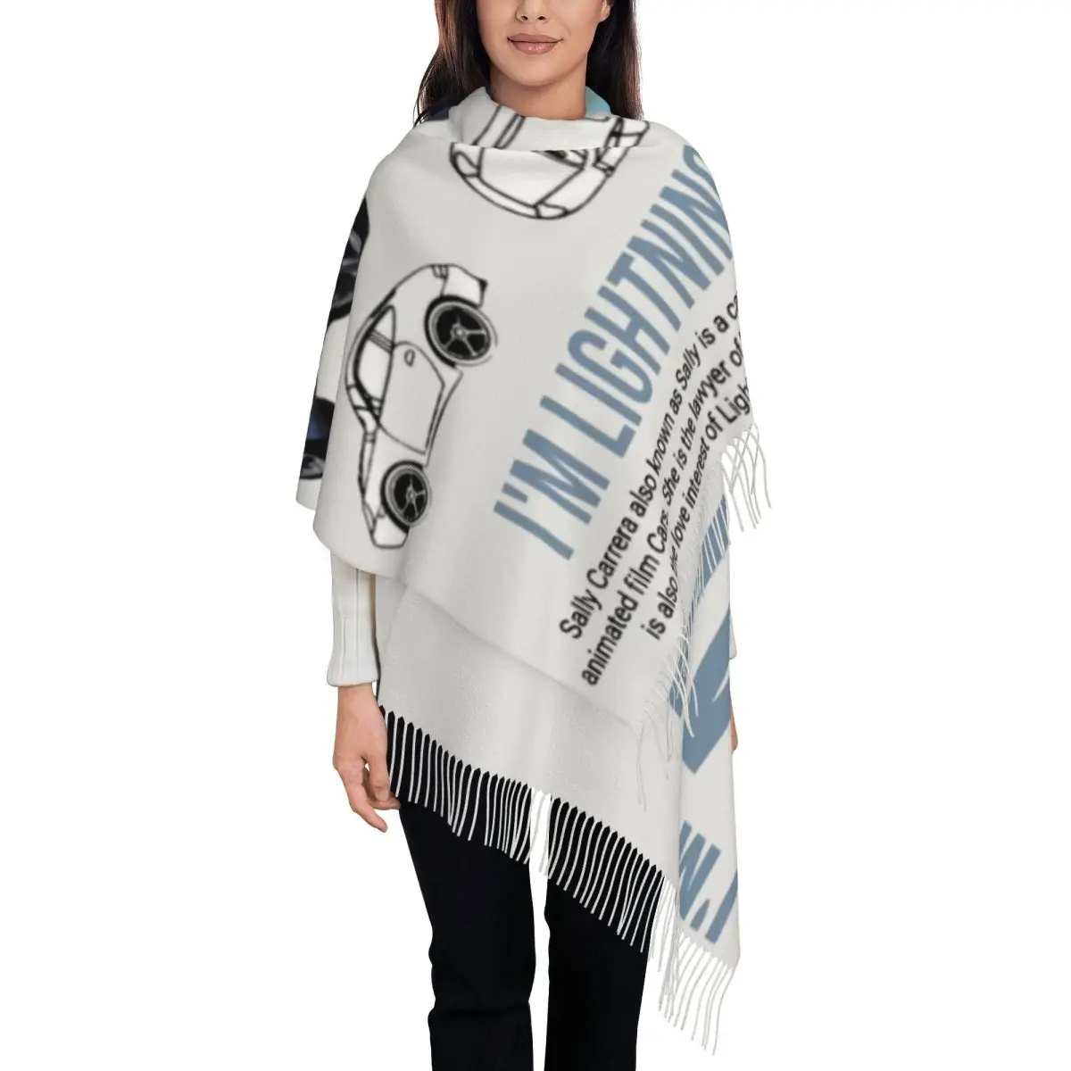 

Женские большие шарфы с молнией McQueen Sally Carrera на заказ, женские зимние толстые теплые шаль с кисточками, шарф