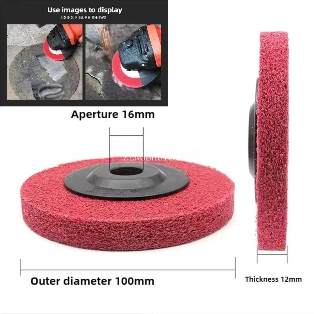 100mm4 polegadas roda de polimento de fibra de náilon disco abrasivo não tecido roda de polimento para metal