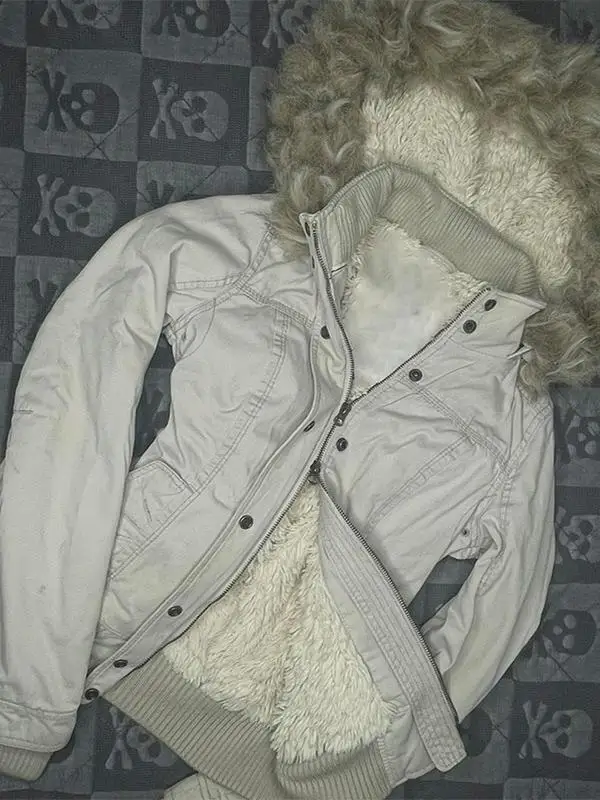 Gothique Rose Original américain Vintage femmes Fce doublé à capuche Jaet coupe ajustée couleur kaki fermeture à glissière Long manteau Sve