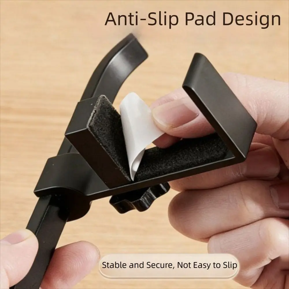 Aluminum Alloy Adjustable Desk Hook Easy Install Portable Backpack Holder Double Hook Adjustable No-Drill Hook Bookbags Holder