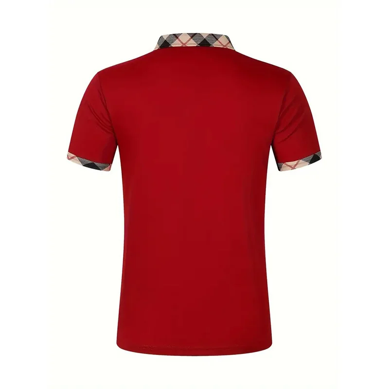 2024 Sommer Herren kurz ärmel ige Polos hirt Business Office Revers Shirt Herren Freizeit T-Shirt europäische und amerikanische Plus Size