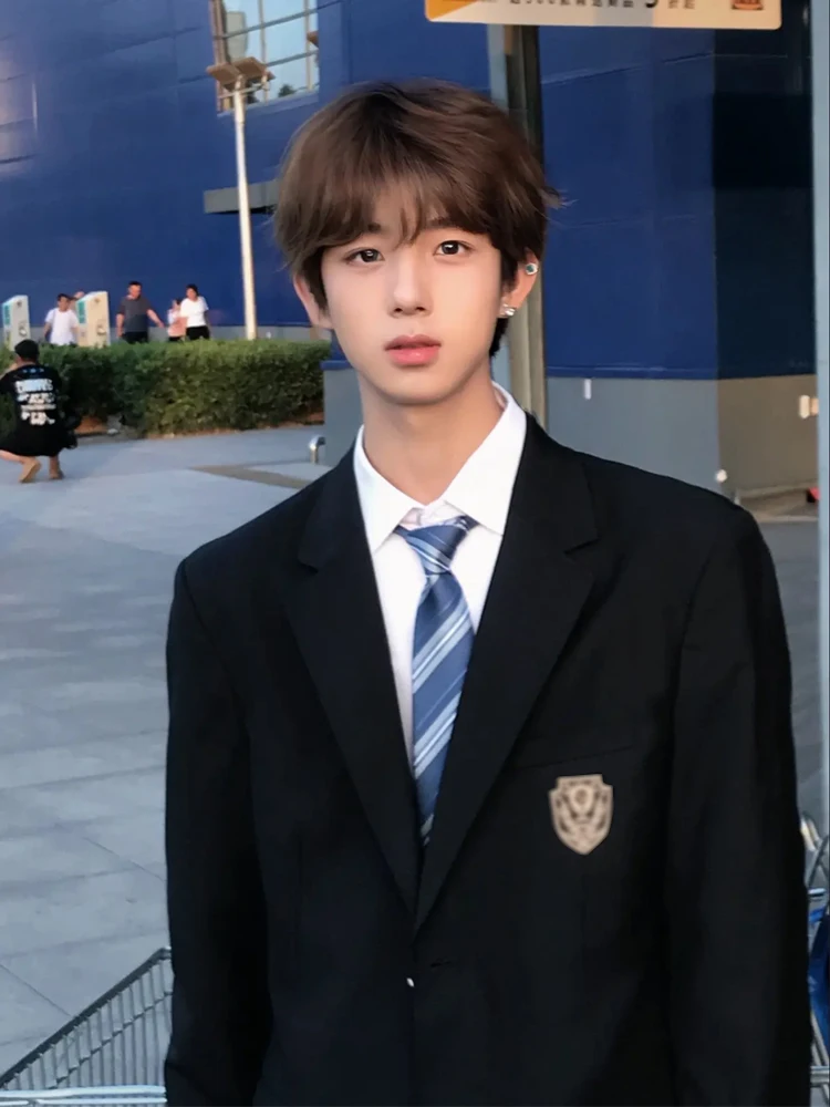 

Мужской осенний костюм Bla DK: стильный комплект из трех предметов в японском студенческом стиле с эффектом высокого качества