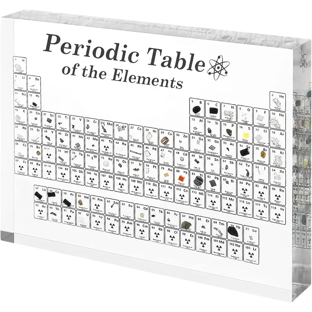 

Chart & Posters,PeriodicTable with Real Elements Inside, Table Display Real Elements Sample Craft Decoration Teaching ToolGift