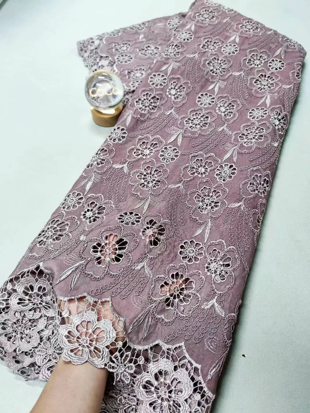 

2025 High Quality Africa Nigerian Sequins for Wedding Dress Chiffon Tulle Lace Fabric Party Guipure Sewing cotton 5Yard XL100