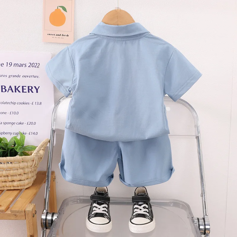 Boys Polo Shirts Clothes Sets Summer 2024 Children Casual T-shirts Shorts 2pcs Sports Suit For Baby Tracksuits Kids Outfits 4 5Y