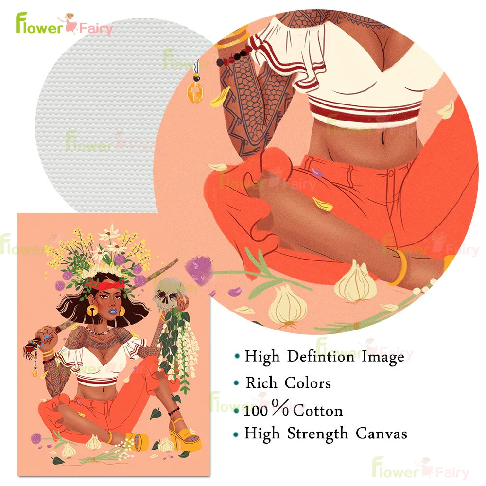 Illustration Cool Girl Ride a Horse Scenery Poster Wall Art Canvas Painting Home Decor Wall Pictures For Living Room Unframed