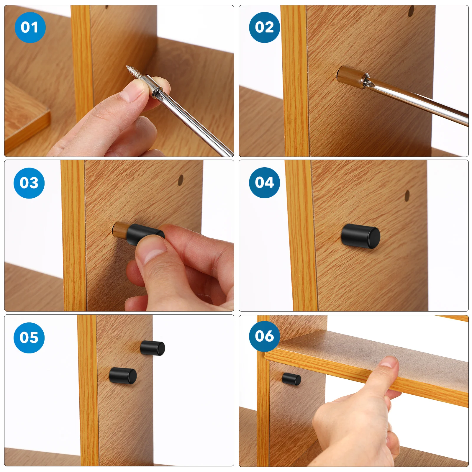 20 Pcs Self-tapping Plate Support Screws Clear Drawer Cabinets Shelves Shelf Pegs Glass Pins Supports Accessories