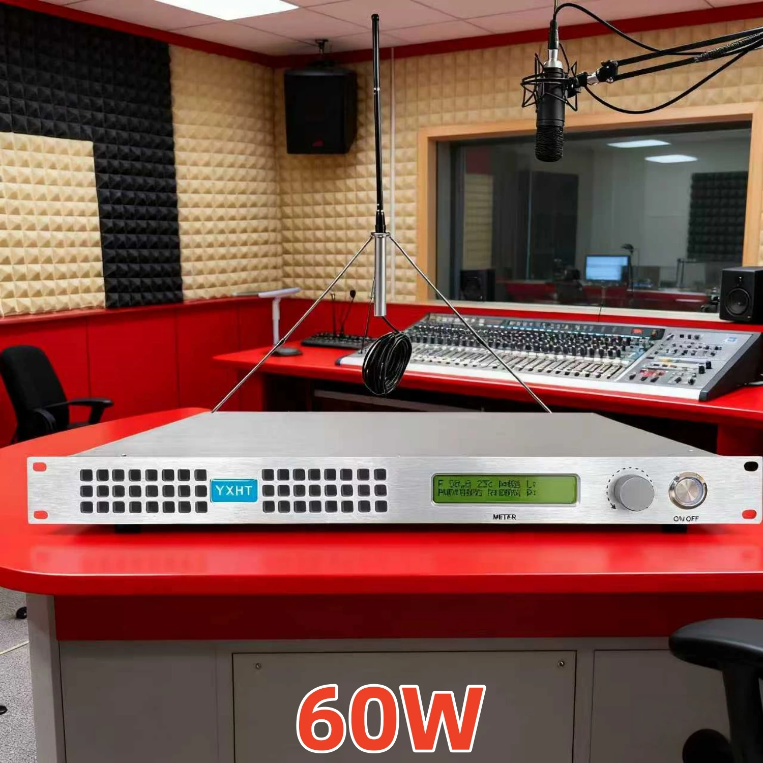 

HP- 60W FM Transmitter + Antenna + Cable For Radio Stations - Program Transmission (Music/News/Advertisements)