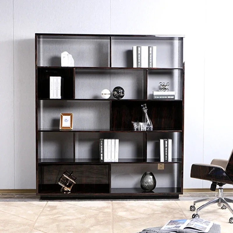 

Office Furniture Bookshelf Italian Luxury Modern Solid Design Study Room Home Wood & Mfd Piano Coating Multi-purpose Morden