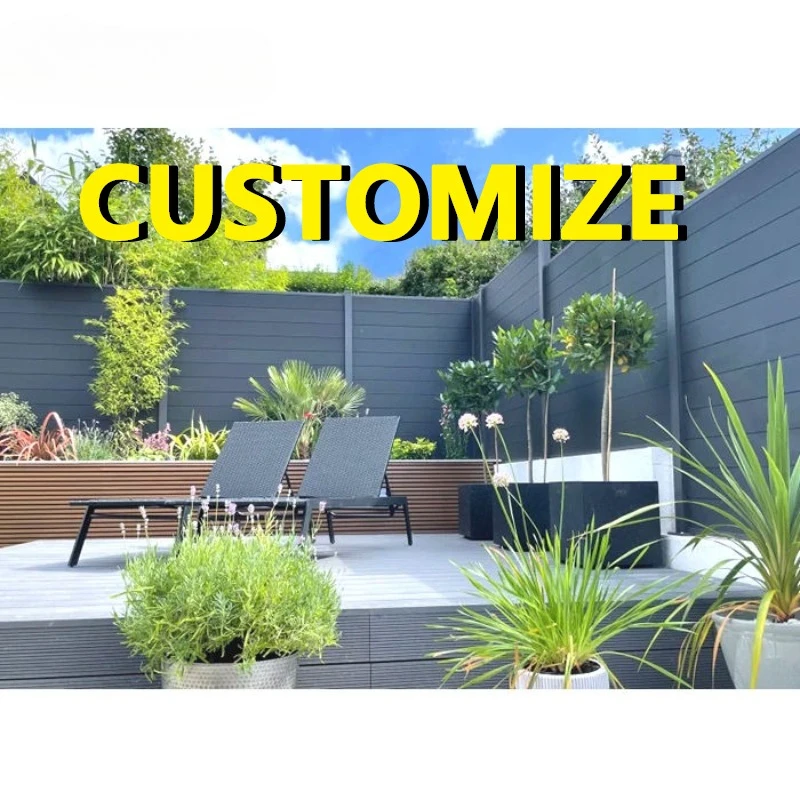 Any Size Custom Multi Purpose WPC Fence Panel Durable Composite Wood Garden Villa Privacy Screen Security Fencing Customizable O